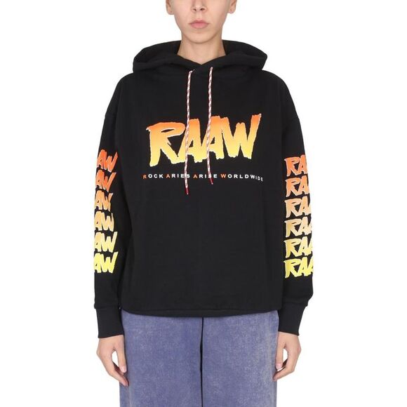 ARIES RAWW Graphic Hoodie Unisex BLACK Jerseys & Knitwear